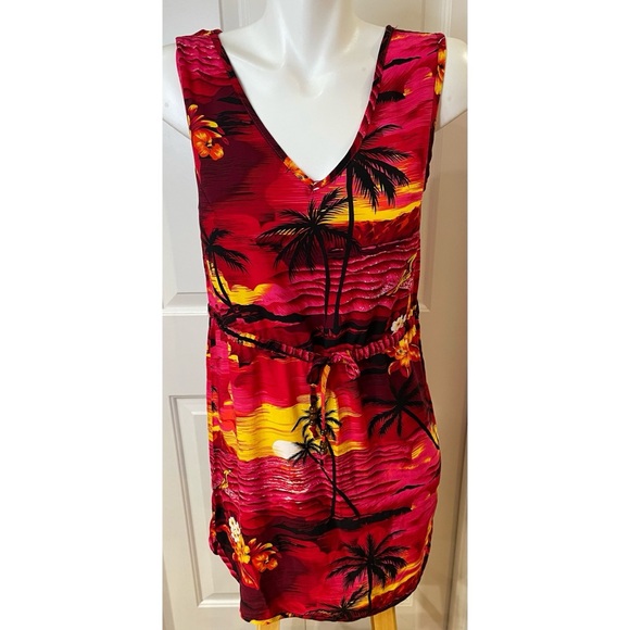 Palmwave Hawaii Dresses & Skirts - Palmwave Hawaii Womens Size Small Rayon Sundress Red Yellow Surfing Floral Print